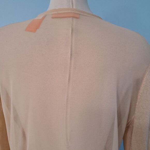 Vintage Intuitions Y2K Button Down Floral Stitch Lawn Party Cardigan XL Tan NWT - Picture 12 of 13
